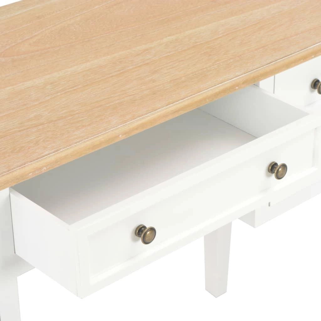 Scrivania per computer/tavolo da lavoro/mobile in legno bianco 109,5 cm 0502114