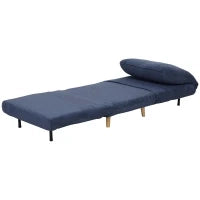 2-in-1 Poltrona Letto Singolo, Supporto Regolabile in Velluto a Coste 82 cm x 8 cm x 83 cm Blu