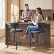 SGABELLO BAR Set da 2 pezzi Imbottito 49x53x93 cm Grigio