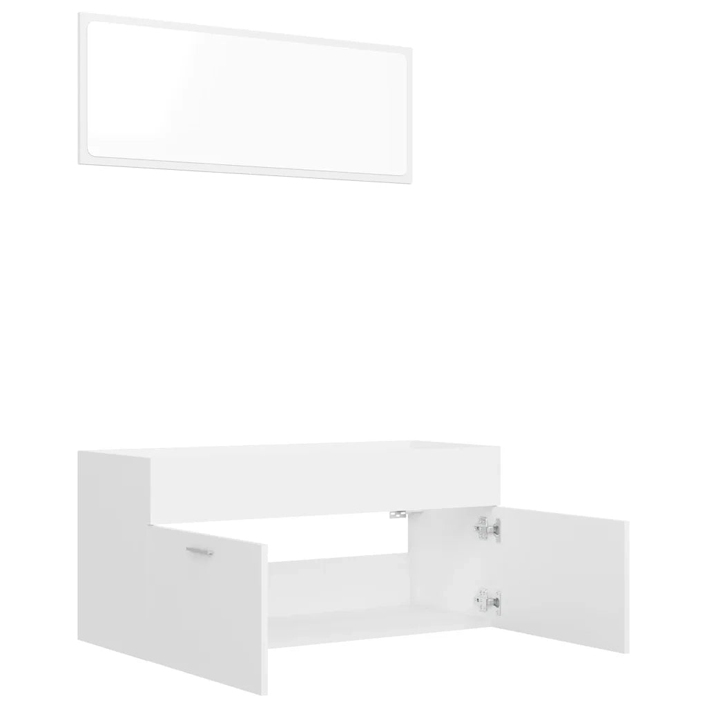 Set Mobili da Bagno 2 pz Bianco in Truciolato cod mxl 63962