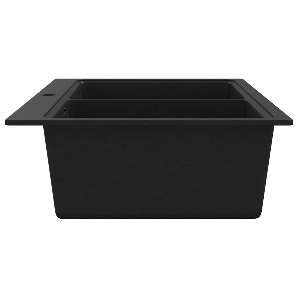 Lavandino Cucina Granito Nero Doppio con Montaggio Sopra CFW5910818