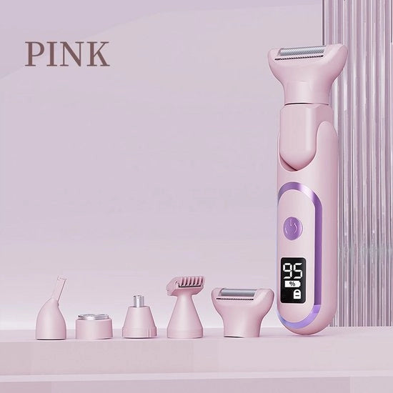 Dispositivo multifunzionale con display digitale rosso, tipo C, per depilazione per donne, rasoio elettrico per ascelle, trimmer per sopracciglia intime