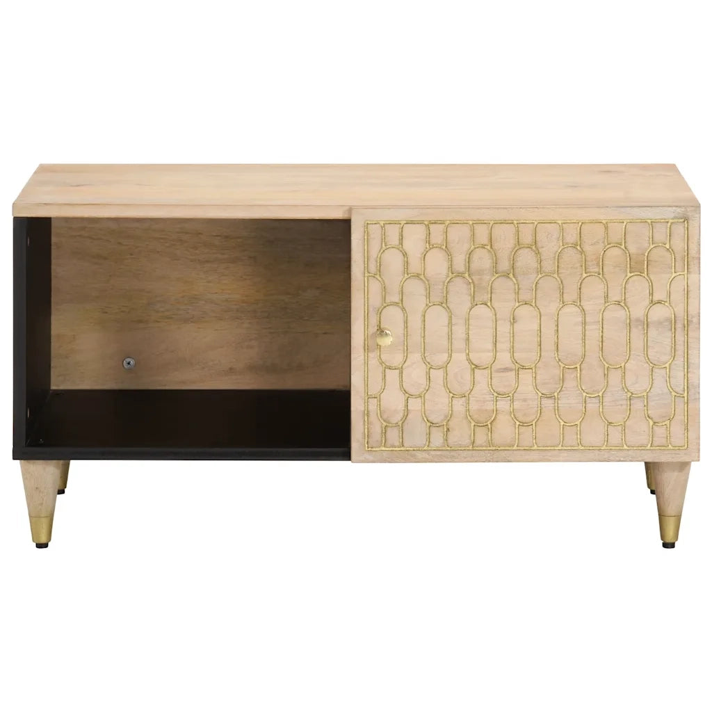 Tavolino da Salotto 80x50x40 cm Legno Massello di Mango 358252