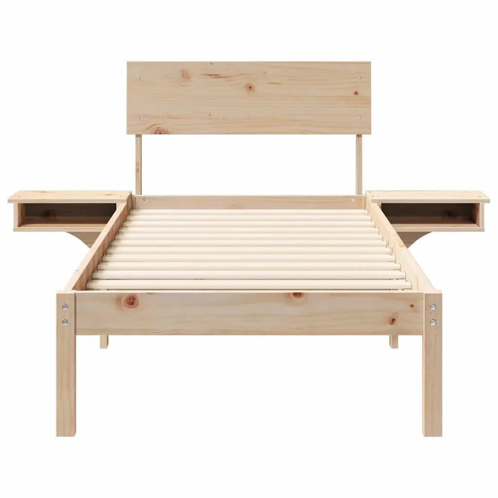 Struttura del letto-Giroletto Marrone 75 x 190 cm Pino massello 851776