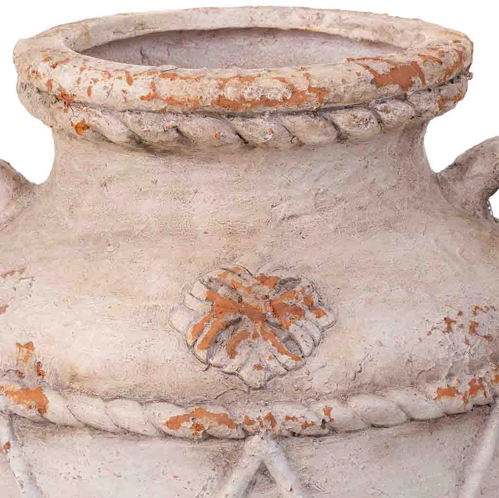 Vaso decorativo color pietra, 35x35x44h cm