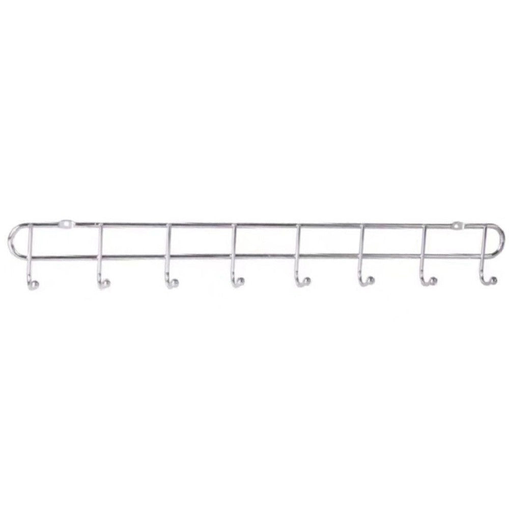Trade Shop - Appendiabiti Attaccapanni A Parete A 8 Posti Ganci 47x3,5cm Bagno Cucina 58025 -