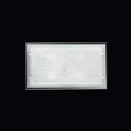 Plafoniera Rettangolare Contemporanea Frame Vetro Bianco Satinato 4 Luci E27