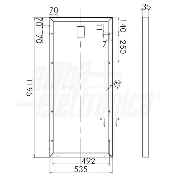 Pannello fotovoltaico Monocristallino MM105-12/1 - 105W - 22,7V