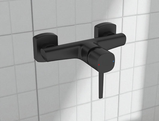 Miscelatore doccia a parete esterno nero opaco – elegante, funzionale e compatibile con tutti i set doccia