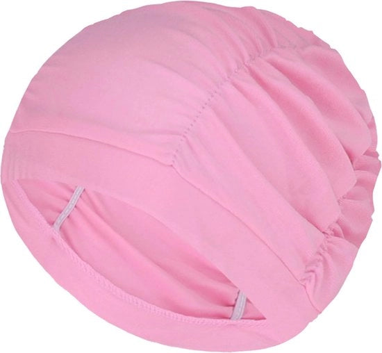 Badmuffe con capelli lunghi, cappello da bagno per donne e ragazze, confezione comoda, adattabile