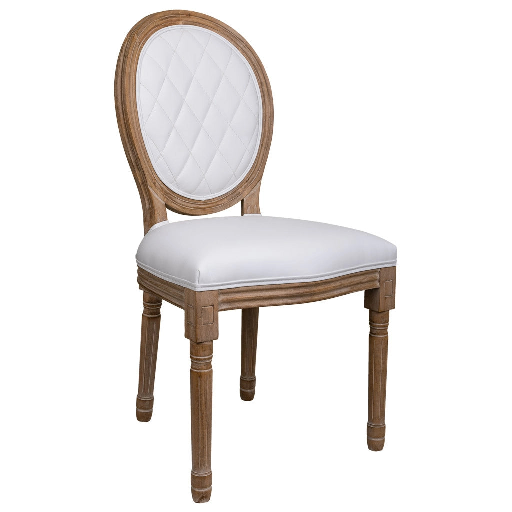 sedia in legno imbottita bianca 48x46x48/96h