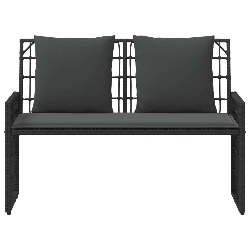 Panchina da esterno Nero e Grigio scuro 116 x 55 x 82 cm