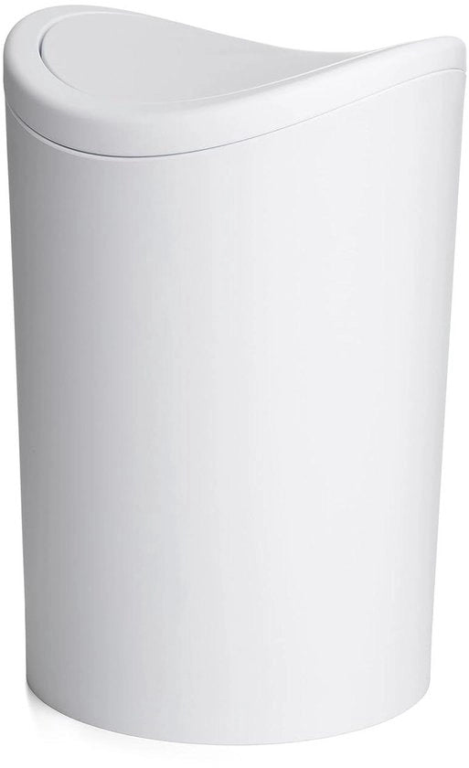 Emicemere da bagno con coperchio oscillante - Capacità 6 litri - Bianco - Dimensioni: 19 x 19 x 28 cm