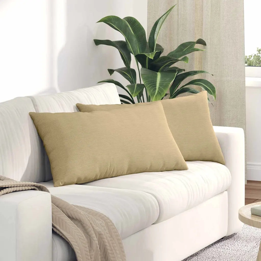 Cuscini da Divano 2 pz | Cuscini per sedie Grigio Verde 80 x 40 cm