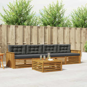Set di divani da esterno con cuscino 5 pcs Naturale e Antracite 3372977
