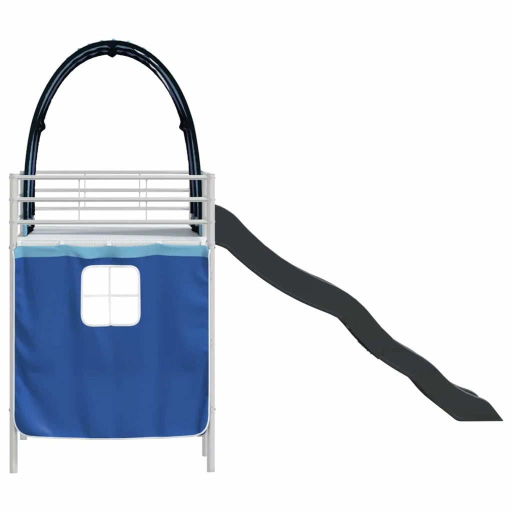 Struttura del letto loft per Bambini | Letto Infantile | Lettino Bianco e Blu 75 x 190 cm