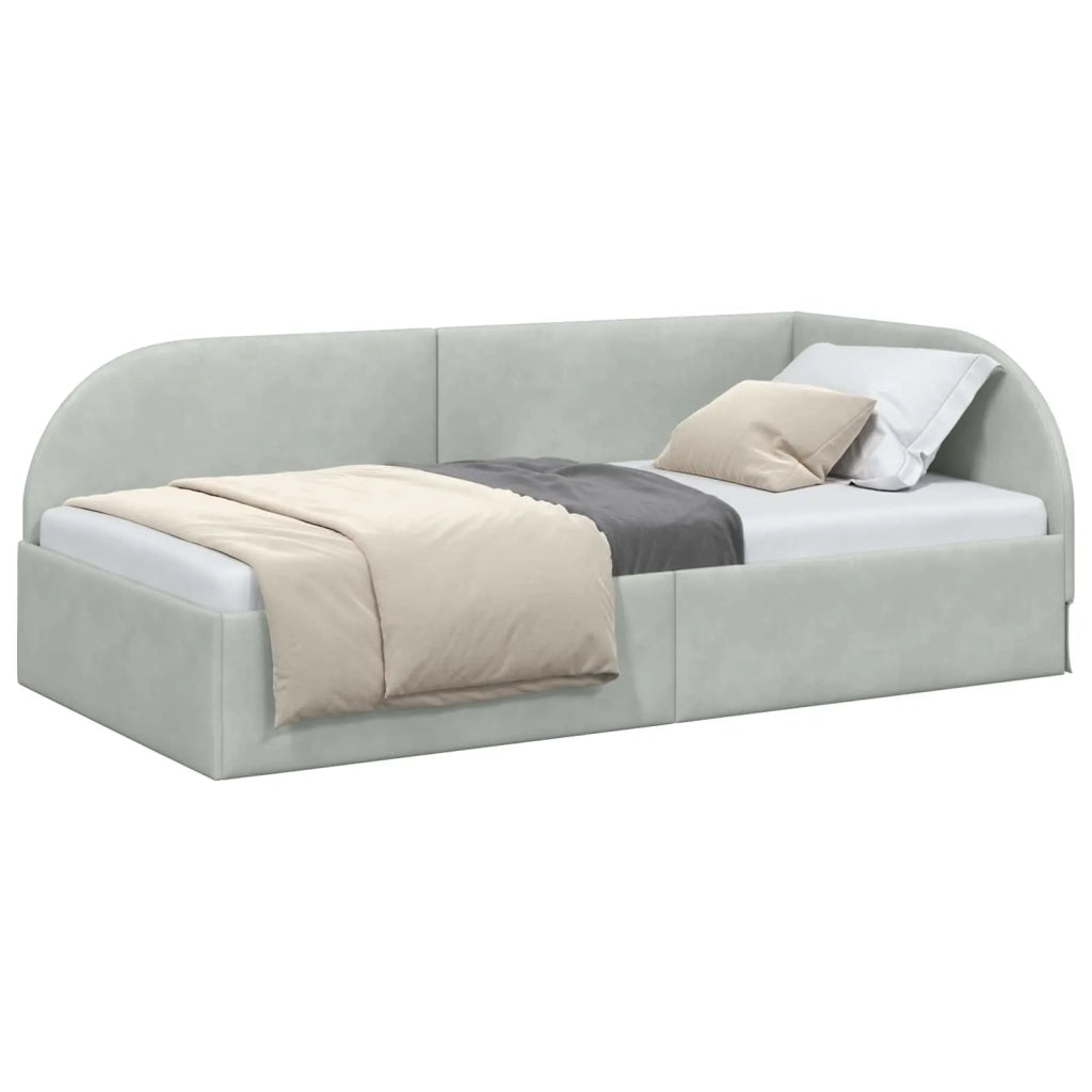 Cornice del letto ad angolo Grigio chiaro 90 cm x 200 cm