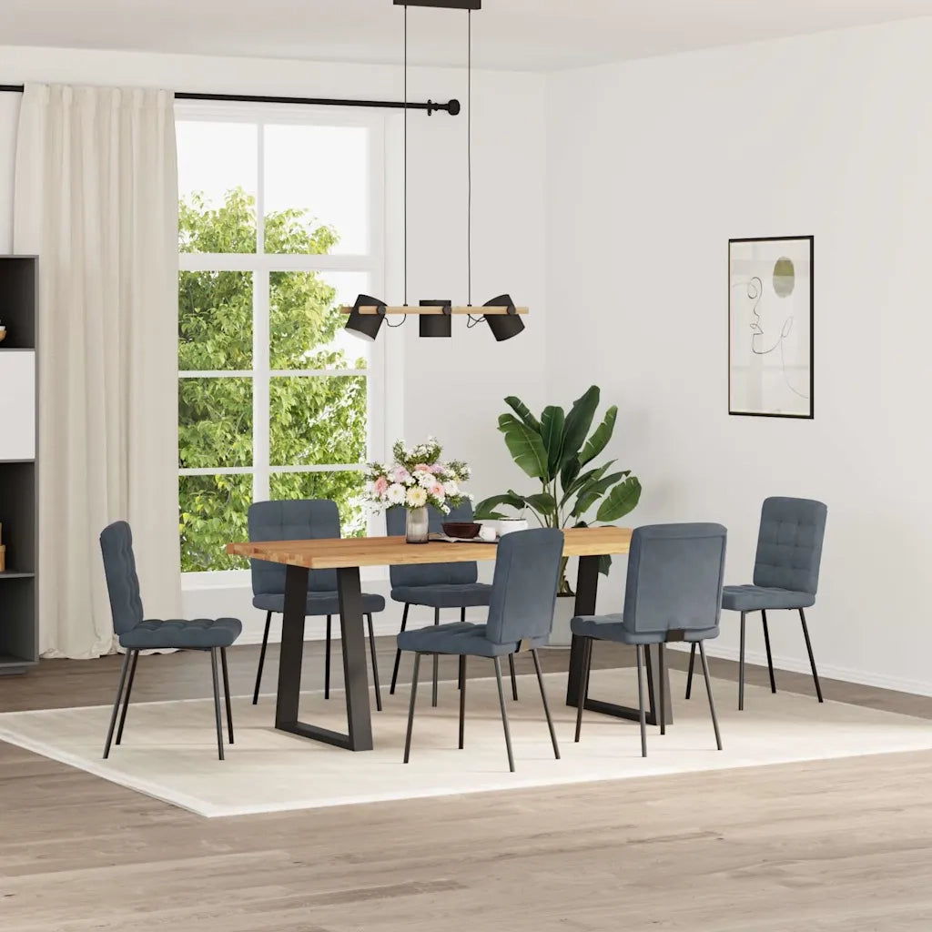 Sedie da Pranzo 6 pz Grigio Scuro in Velluto 3315451