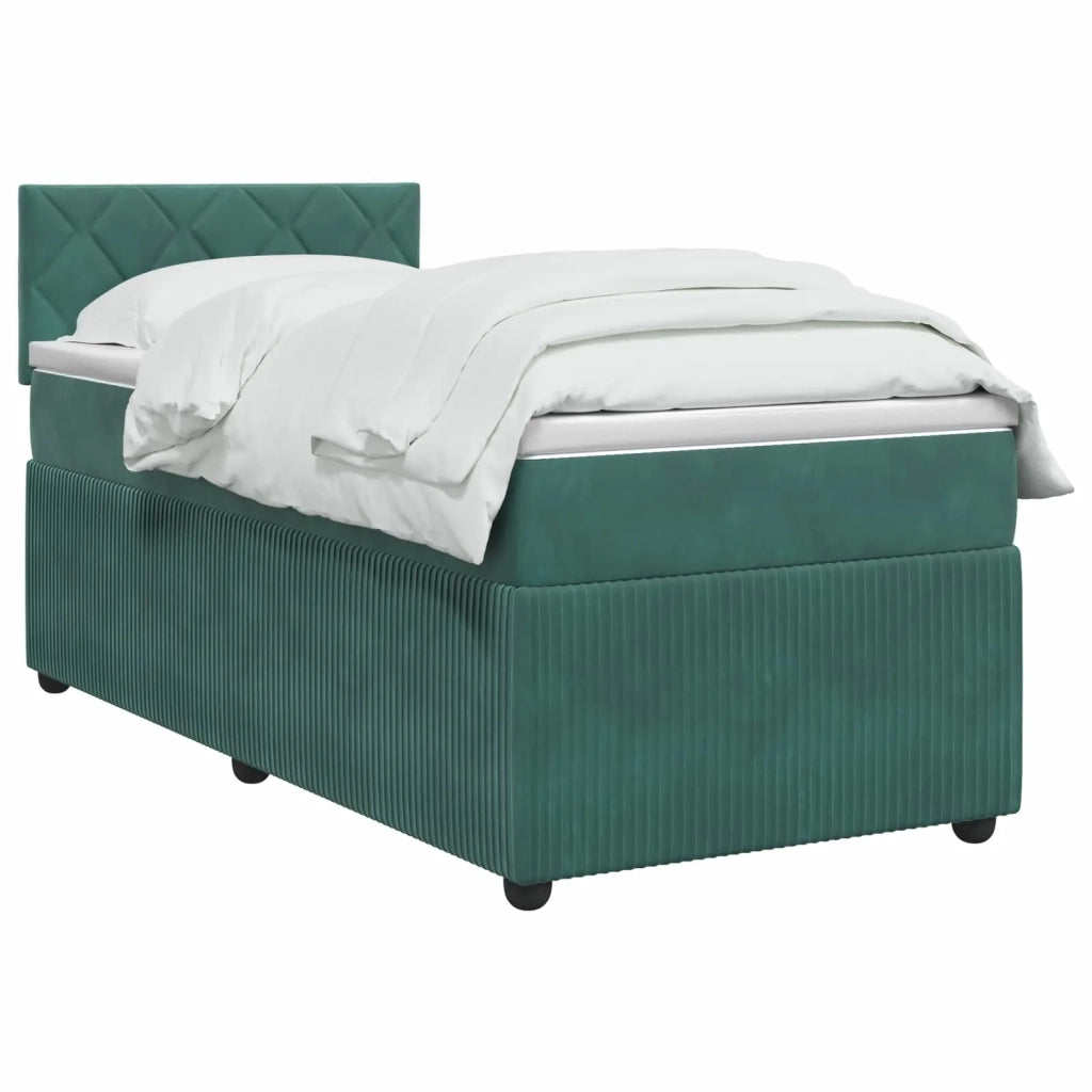 Letto box spring con materasso Verde Scuro 80 x 200 cm Velluto 3451574