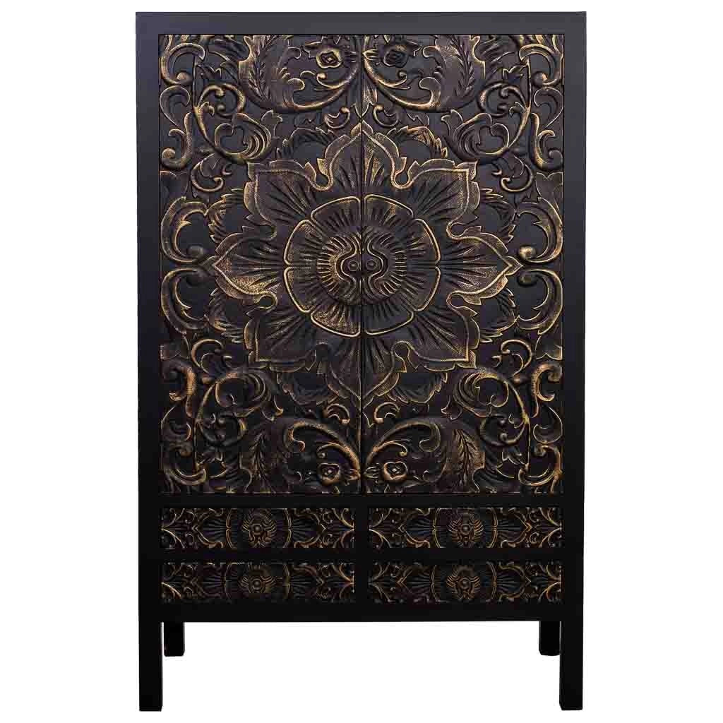 Armadio in legno con 4 cassetti e 2 porte 100x45x160