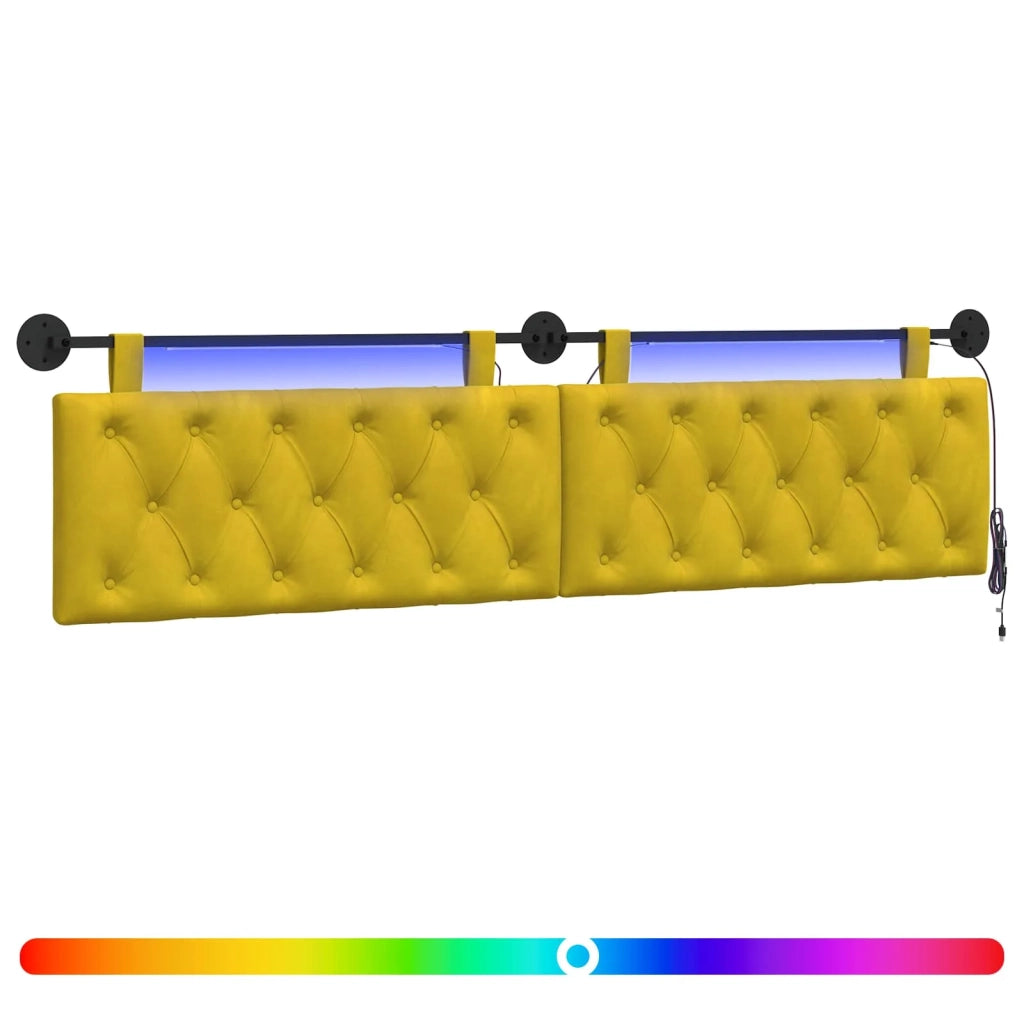 Testiera sospesa Con luce LED Giallo Velluto 3424728