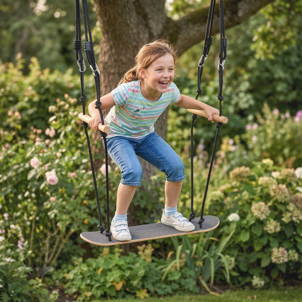 Altalena Skateboard per Bambini ¨C Xylo ¨C Altezza Regolabile con Corda Resistente