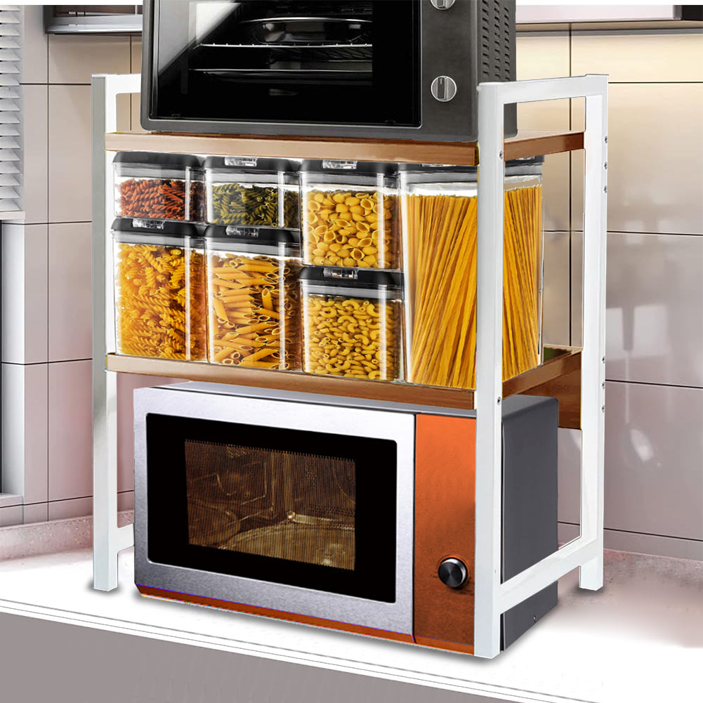 Supporto per Stampante Industrial Scaffale Portaoggetti Multiuso Legno e Bianco