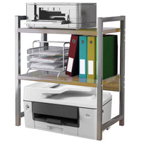 Supporto per Stampante Industrial Scaffale Portaoggetti Multiuso Legno e Bianco