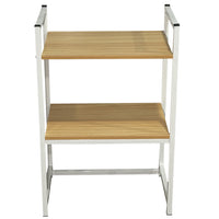 Supporto per Stampante Industrial Scaffale Portaoggetti Multiuso Legno e Bianco