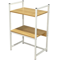 Supporto per Stampante Industrial Scaffale Portaoggetti Multiuso Legno e Bianco