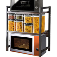 Supporto per Stampante Industrial Scaffale Portaoggetti Multiuso Noce e Nero