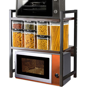 Supporto per Stampante Industrial Scaffale Portaoggetti Multiuso Noce e Nero