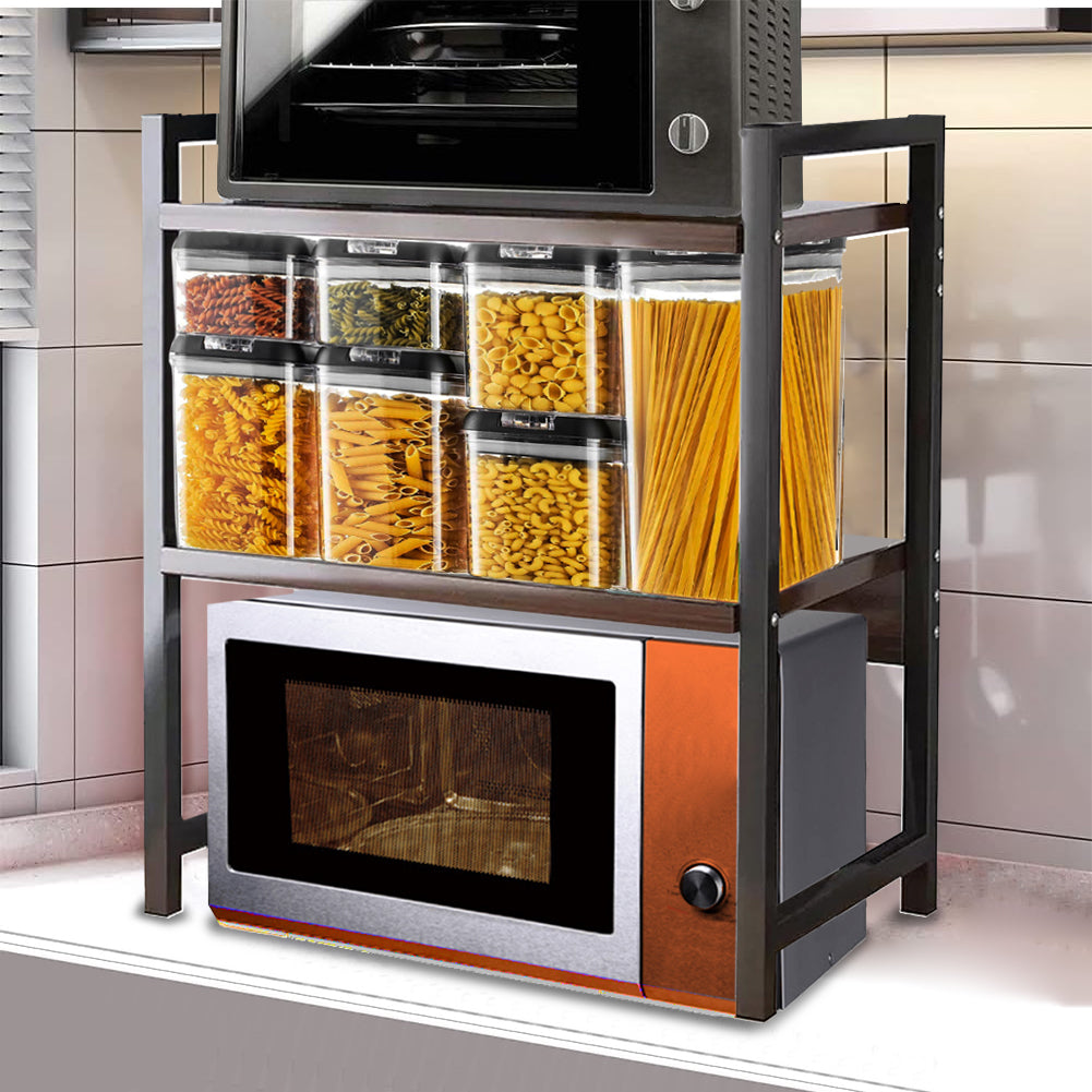 Supporto per Stampante Industrial Scaffale Portaoggetti Multiuso Noce e Nero