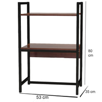 Supporto per Stampante Industrial Scaffale Portaoggetti Multiuso Noce e Nero