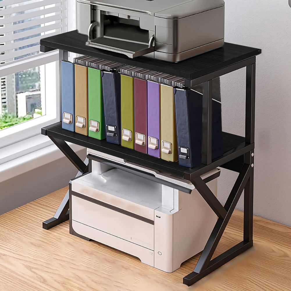 Supporto per Stampante Scaffale Portaoggetti Multiuso Nero Scaffalatura 3 Livelli