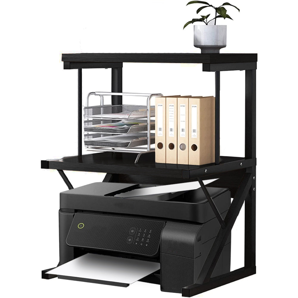 Supporto per Stampante Scaffale Portaoggetti Multiuso Nero Scaffalatura 3 Livelli