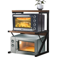 Supporto per Stampante Scaffale Scaffalatura Portaoggetti Noce e Nero 3 Livelli