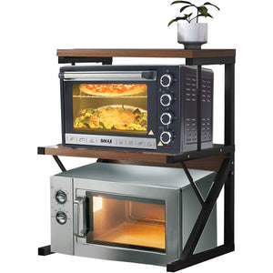 Supporto per Stampante Scaffale Scaffalatura Portaoggetti Noce e Nero 3 Livelli