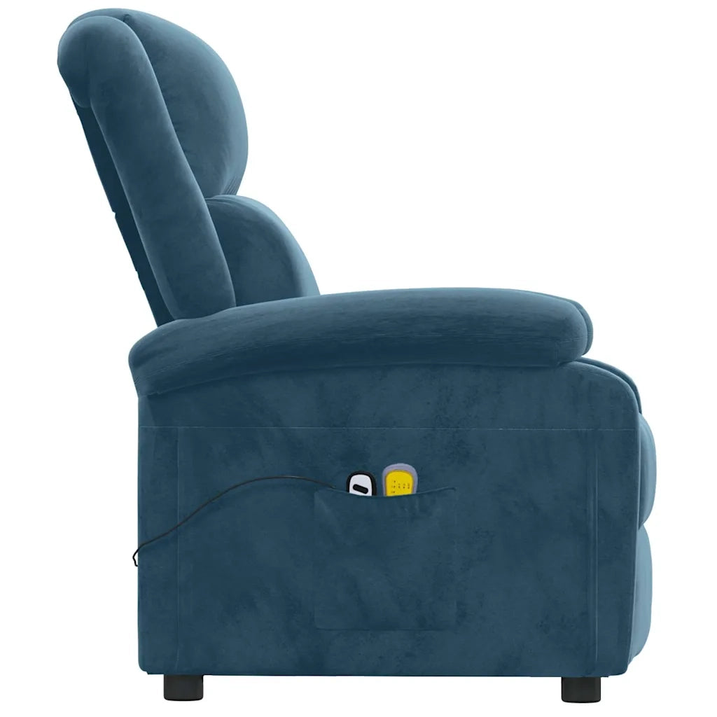 Divano Sedia-Poltrona Massaggiante Elettrica Blu in Velluto