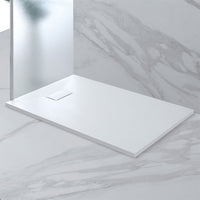 Piatto Doccia Effetto Pietra Sottile Antiscivolo Moderno Formato: 70 x 140 cm, Colore: Bianco