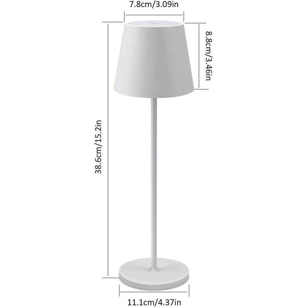 Trade Shop - Lampada Da Tavolo A Led Con Batteria Ricaricabile Touch Dimmerabile 3 Colori Bar -