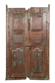 Biscottini Porta portone in legno massello e ferro da interno o da esterno vecchia e antica medievale scorrevole