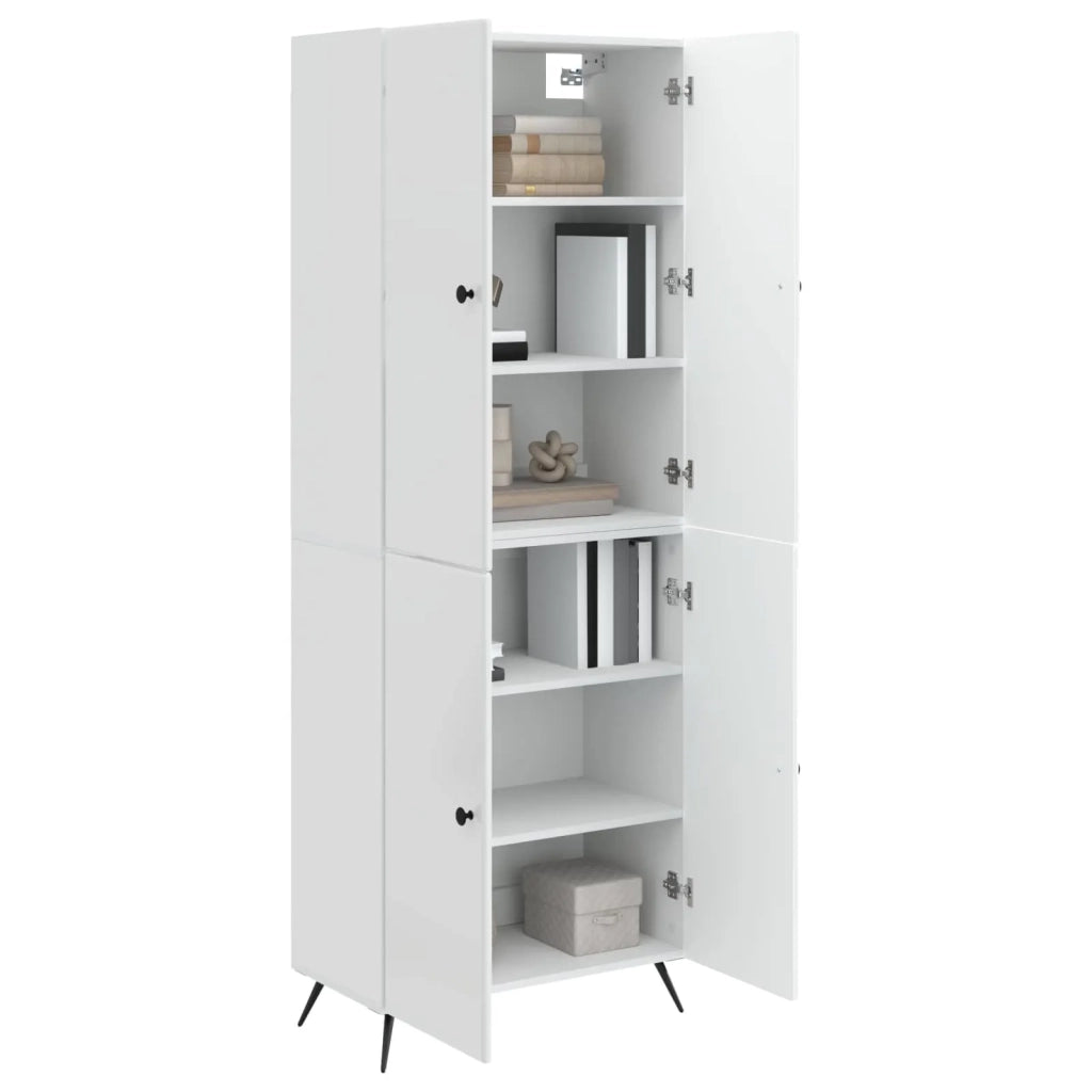 Set di armadi 2 pcs Bianco Lucido Legno ingegnerizzato