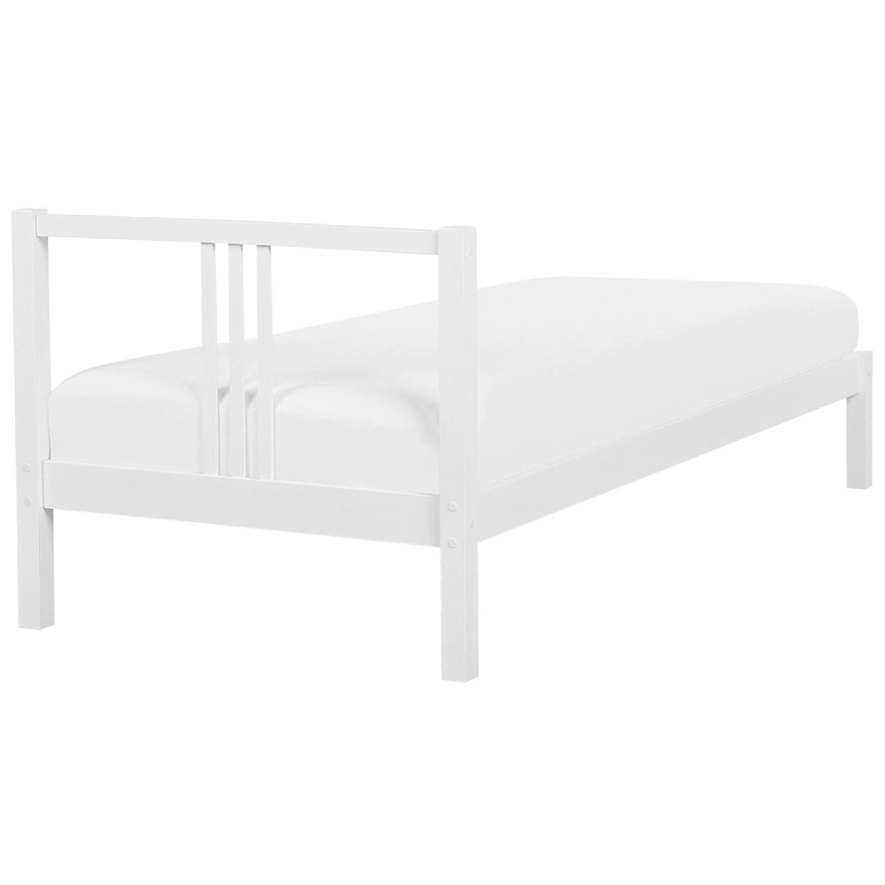 Letto in Legno di pino Bianco con Rete a Doghe Stile Classico 90 x 200 cm