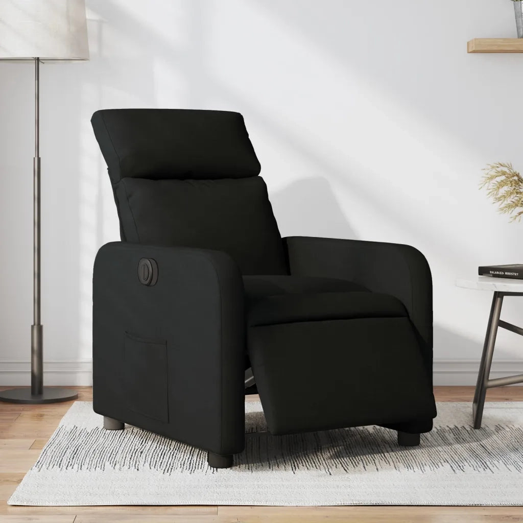Poltrona | Sedia Relax Elettrica Reclinabile Nera in Tessuto