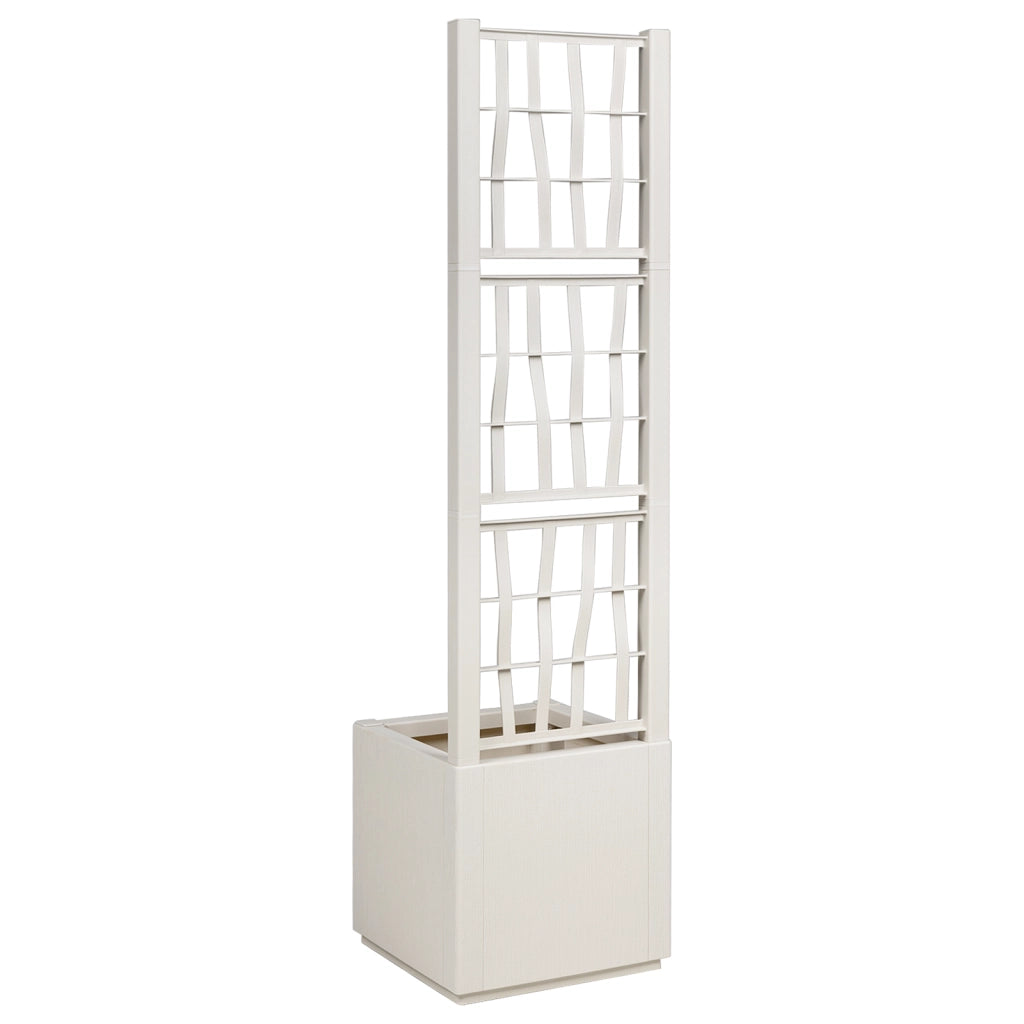 Fioriera da Giardino con Trellis Bianco 36x36x140 cm PP