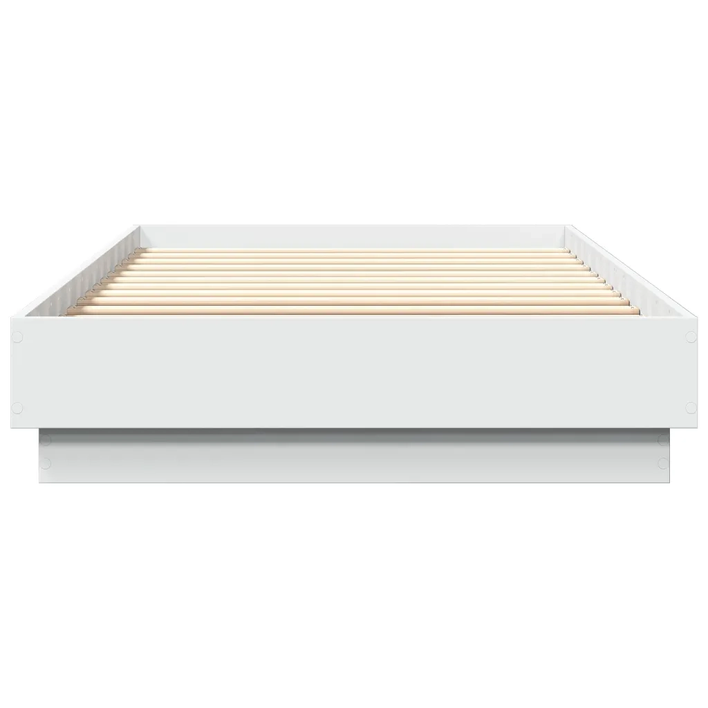 Giroletto con LED-Struttura Letto Bianco 100x200 cm