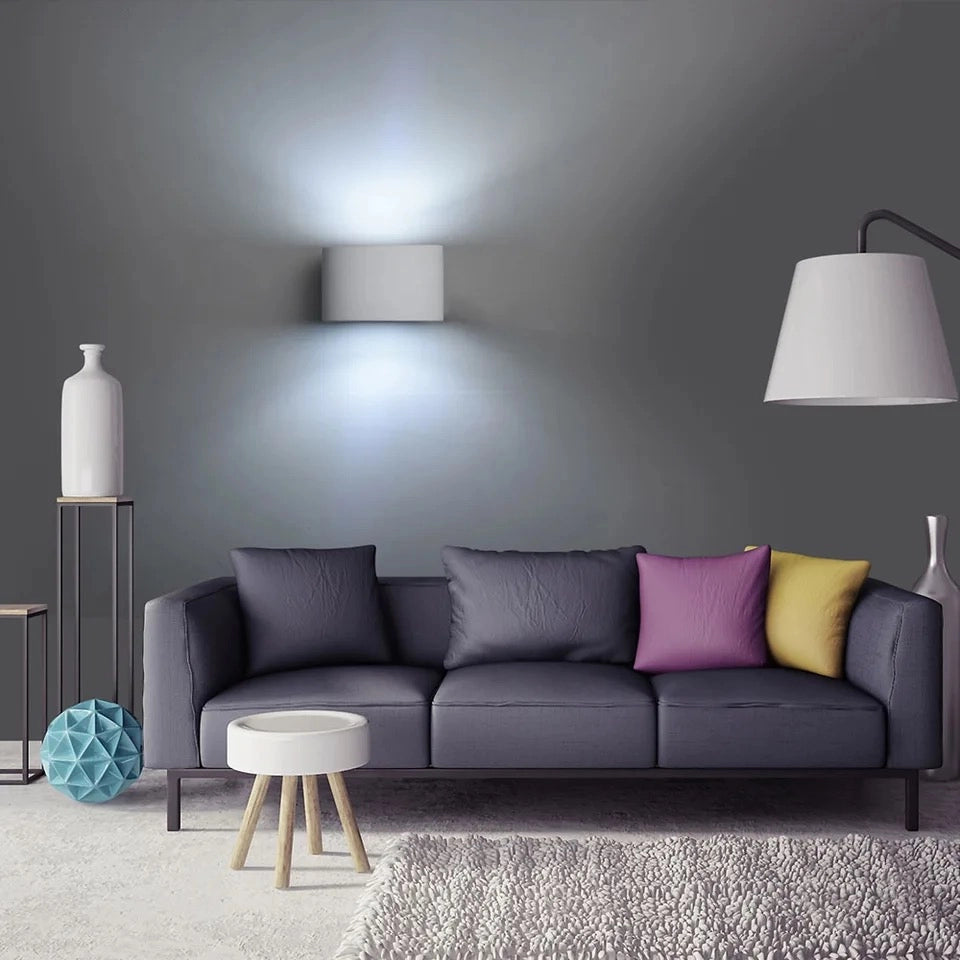 Applique in gesso dal design moderno con forma ellisse attacco per lampadine G9