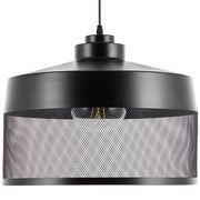 Lampada a Sospensione lampadario di Design Industriale Vintage in Rete Metallica Nera