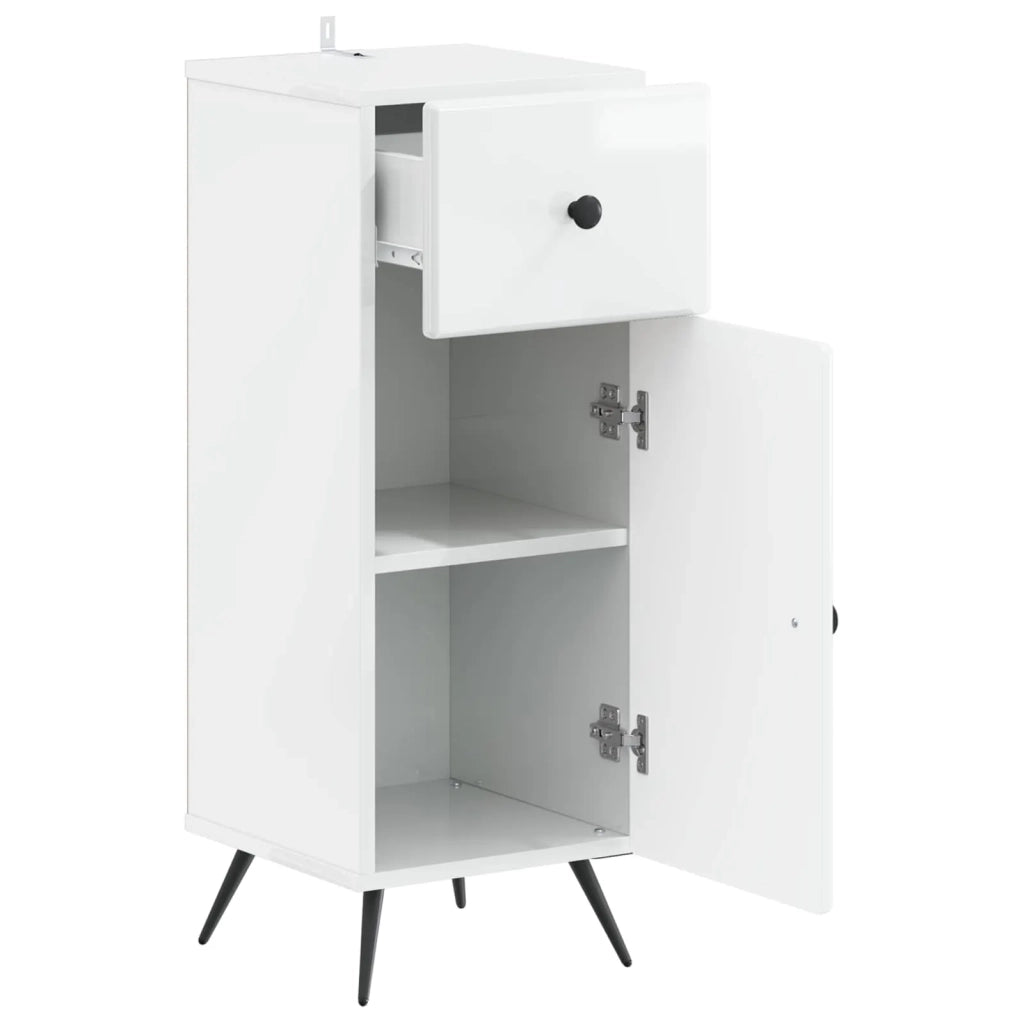 Mobiletto da Bagno BREDA Bianco Lucido 30 x 31 x 80 cm 897489